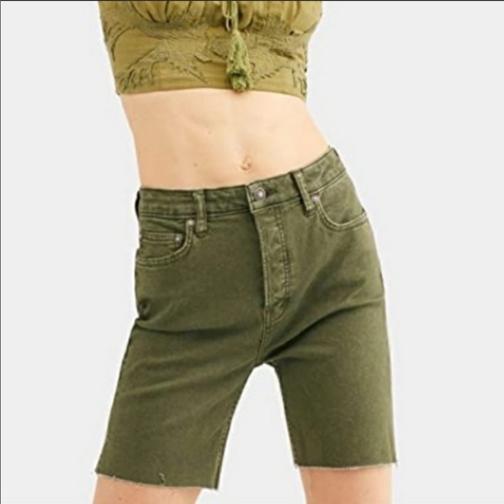 Free People Avery Raw Hem Mid Rise Denim Shorts